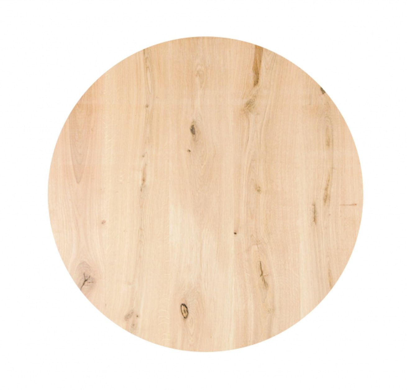 Jill ronde eiken eettafel met rechte zijkant