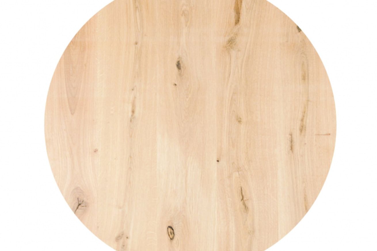 Runder Eichen-Esstisch Jill mit geraden Seiten