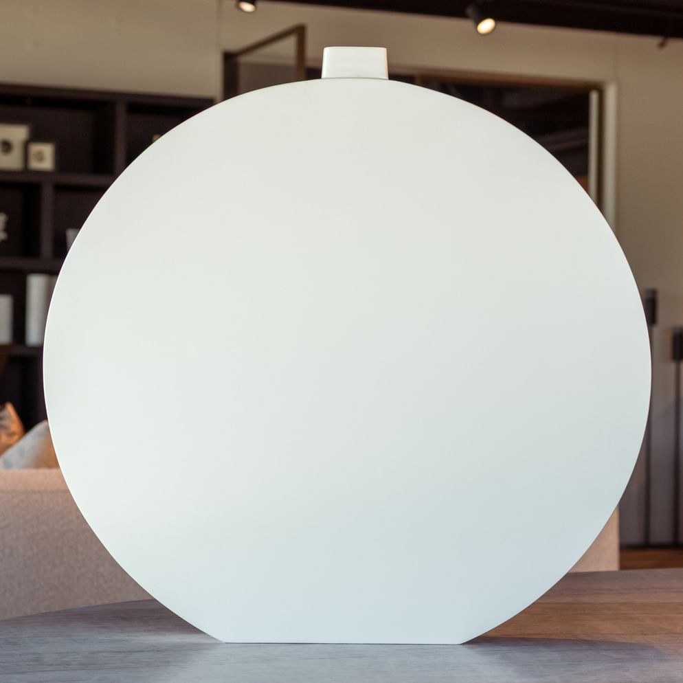 Vase Disc Creme 60 cm rund