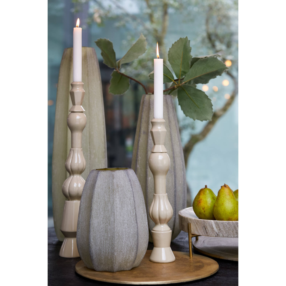 Vaas Ø17x60 cm BRADLEY glas olijf groen