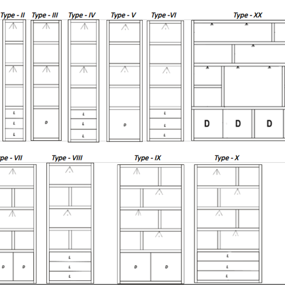 Xavi hoge wandkast 240cm - Type XX