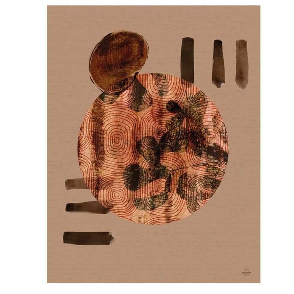 Wabi-Sabi lifelines Large - wanddoek in frame