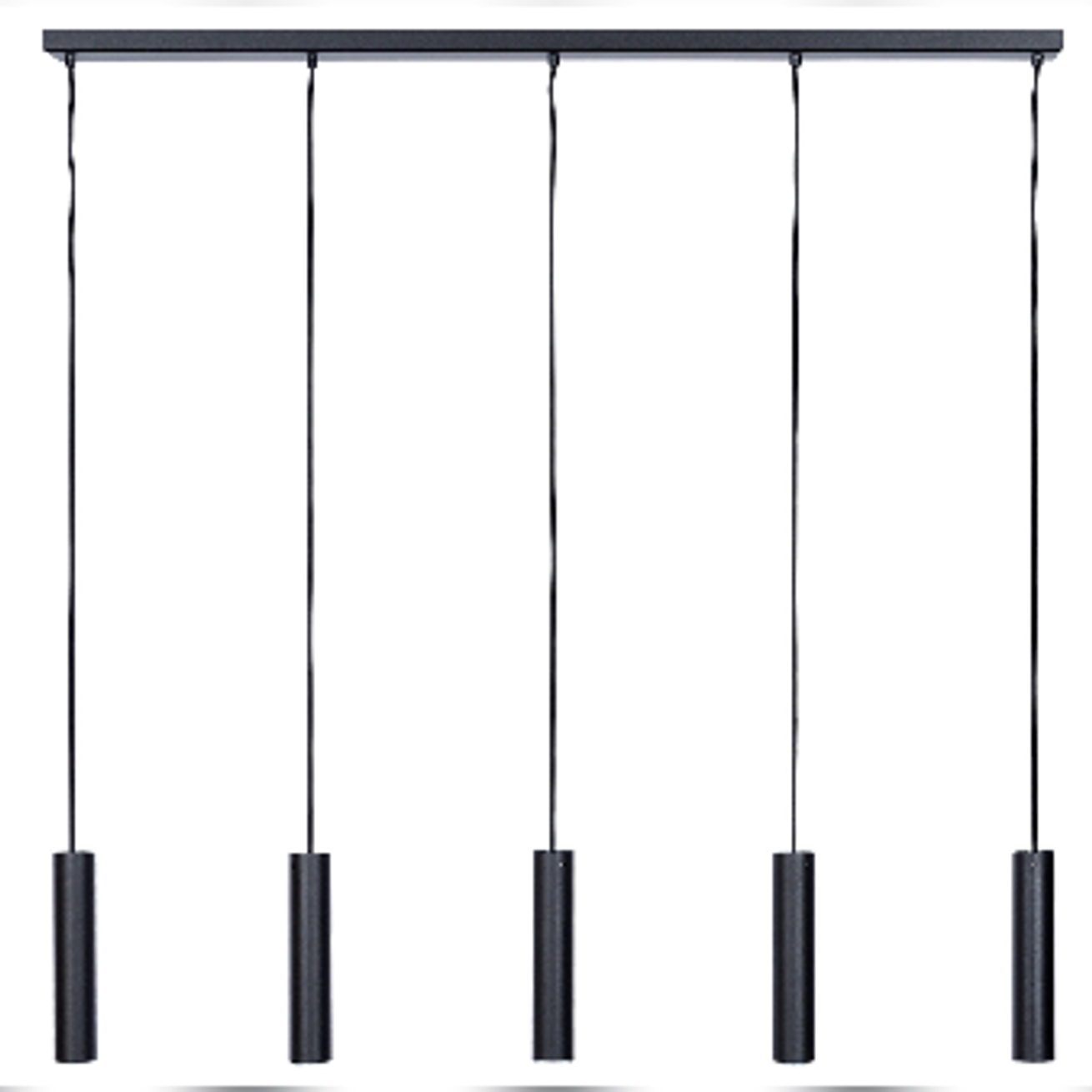 Salerno hanglamp zwart 5 lichtpunten